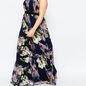 Little Mistress Dresses - Plus Size Purple Floral Maxi Size 20 Little Mistress Dresses - Plus Size Purple Floral Maxi Size 20